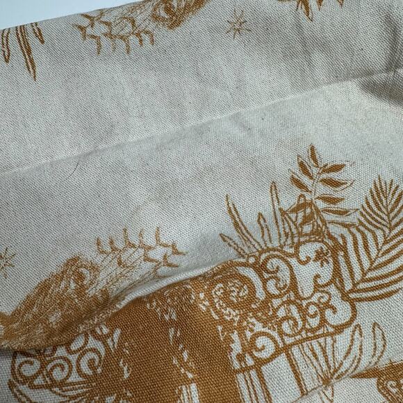 SEZANE Cream Gold Paraiso Jungle Print Tote Bag Animal Print - Picture 5 of 6